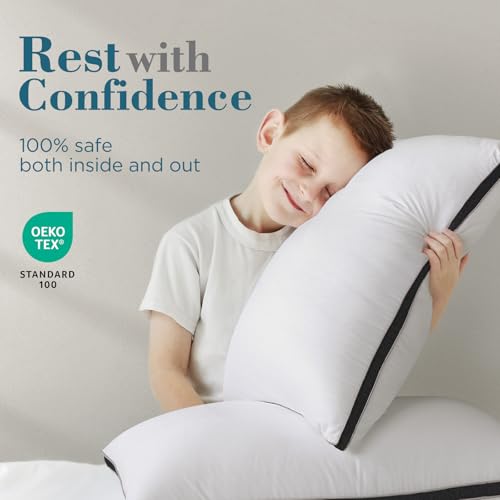 viewstar Bed Pillows King Size Set of 2, Hotel Quality, Down Alternative Big Pillow for Back, Stomach or Side Sleepers, Firm