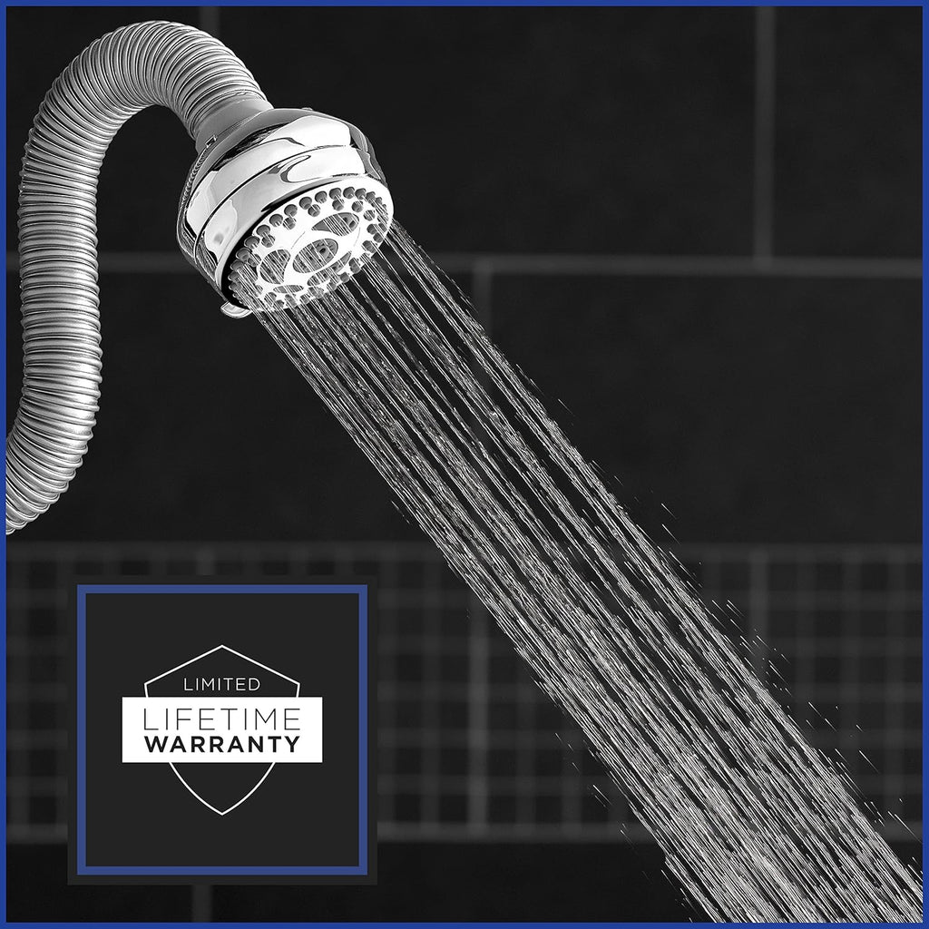 Waterpik Flexible Neck Best Adjustable Shower Head for All Heights 6 Mode, 1.8 GPM, Chrome NSL-603E Pack of 2