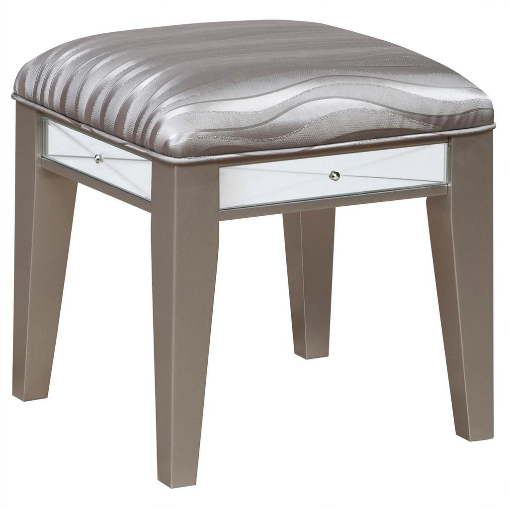 Pemberly Row Contemporary Wood 3-piece Vanity Set in Metal Finish