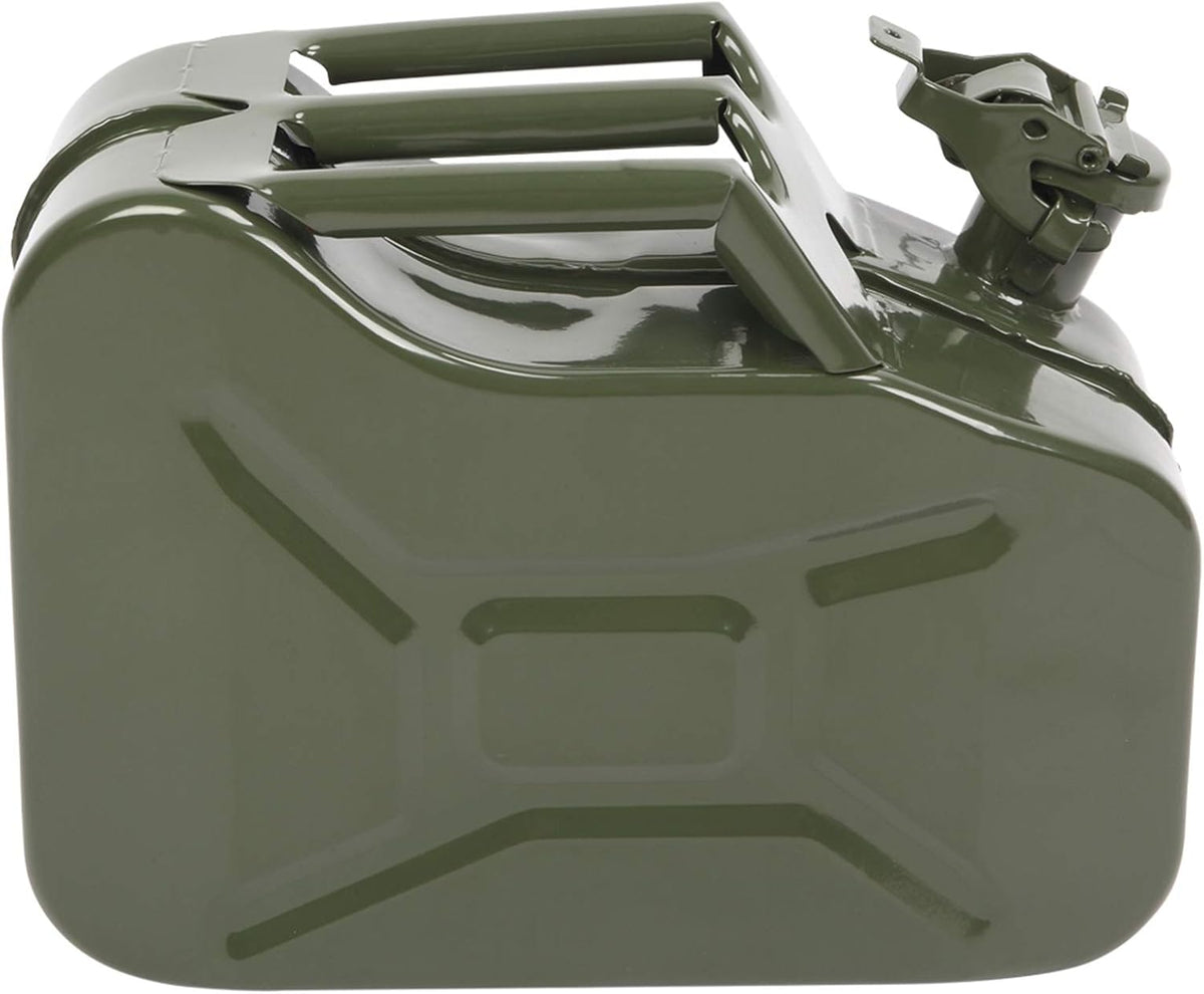 Portable 10L 2.5 Gallon Metal Gas-Fuel Cold-rolled Plate-Diesel Tank Bucket with Pipe US(Green 1)