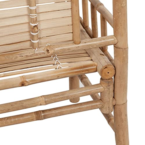 Garden Bench,Ideal Bench Seat with Handles and Backrest, Portable Wooden,Perfect for Indoor and Outdoor Use,Patio Bench with Cushion 47.2 Bamboo