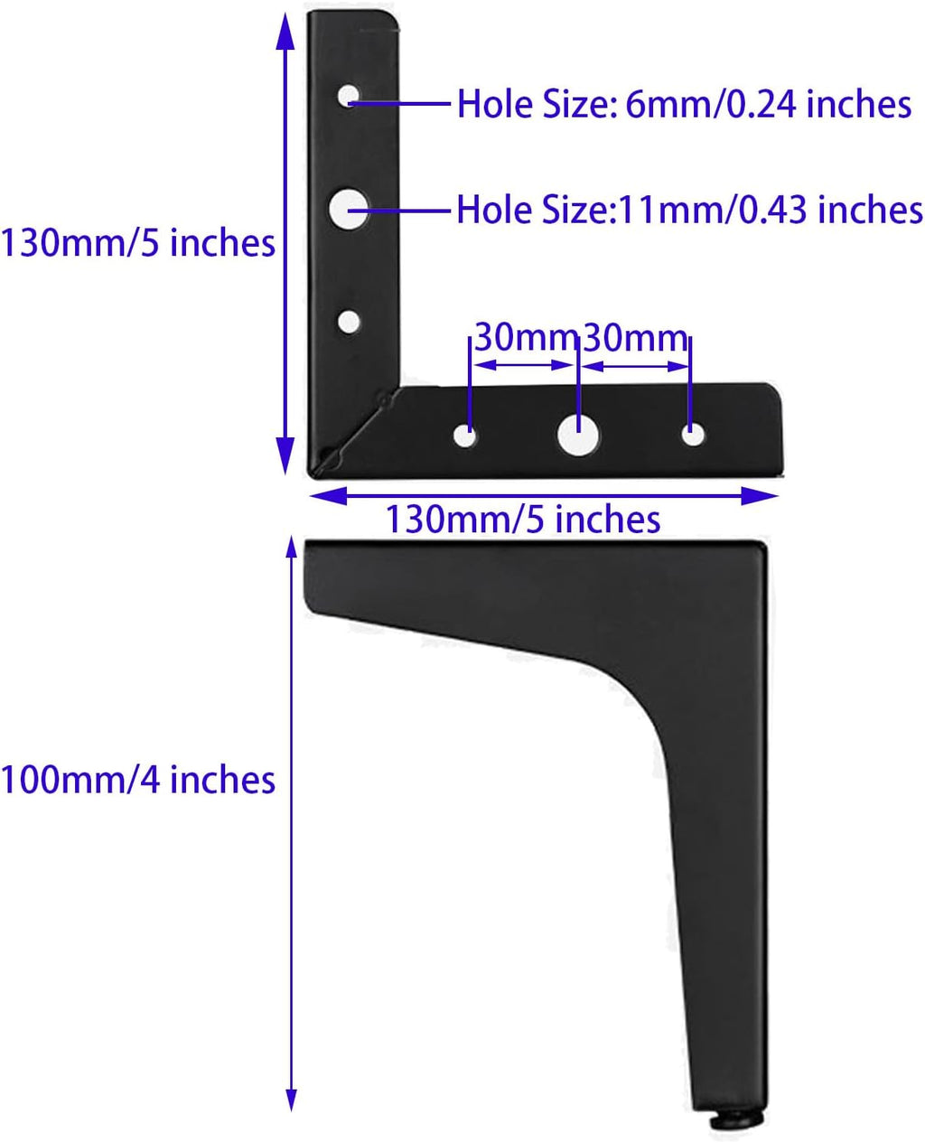 4 Inch Furniture Legs Modern Metal Cabinet Legs Set of 4, Furniture Feet Black Dresser Legs DIY Replacement Feet for Table Sofa Nightstand Chair Couch Ottoman Cabinet