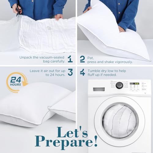 viewstar Bed Pillows King Size Set of 2, Hotel Quality, Down Alternative Big Pillow for Back, Stomach or Side Sleepers, Firm