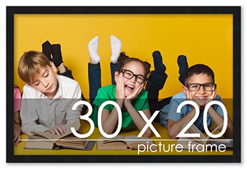 40x20 Contemporary Black Wood Picture Panoramic Frame - Picture Frame Includes UV Acrylic, Foam Board Backing, & Hanging Hardware! Panoramic Poster Frame