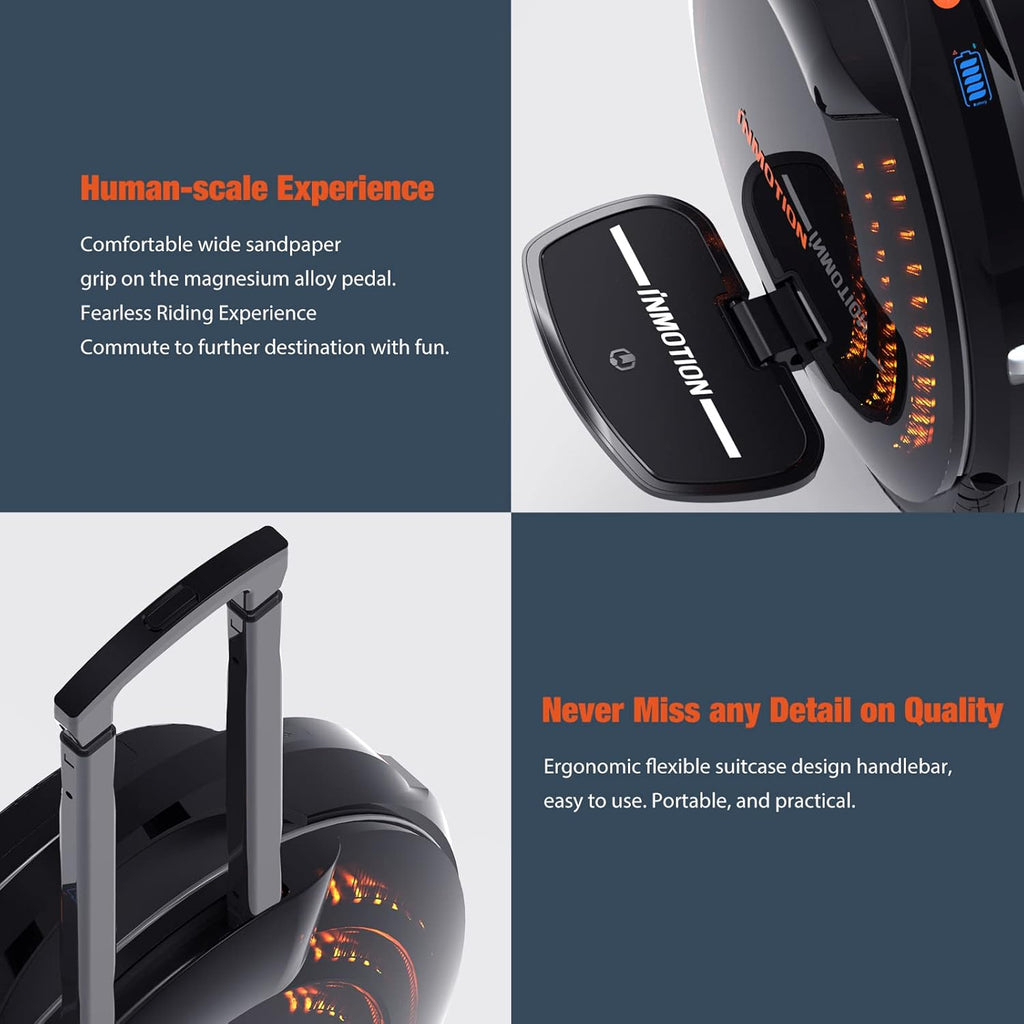 InMotion V8F Electric Unicycle 16 Inch Wheel 21.8 mph 35 Miles Mileage Self-Balancing Electric Scooter for Adults, Colorful Atmosphere Lamp, Built-in Speaker (US Plug)