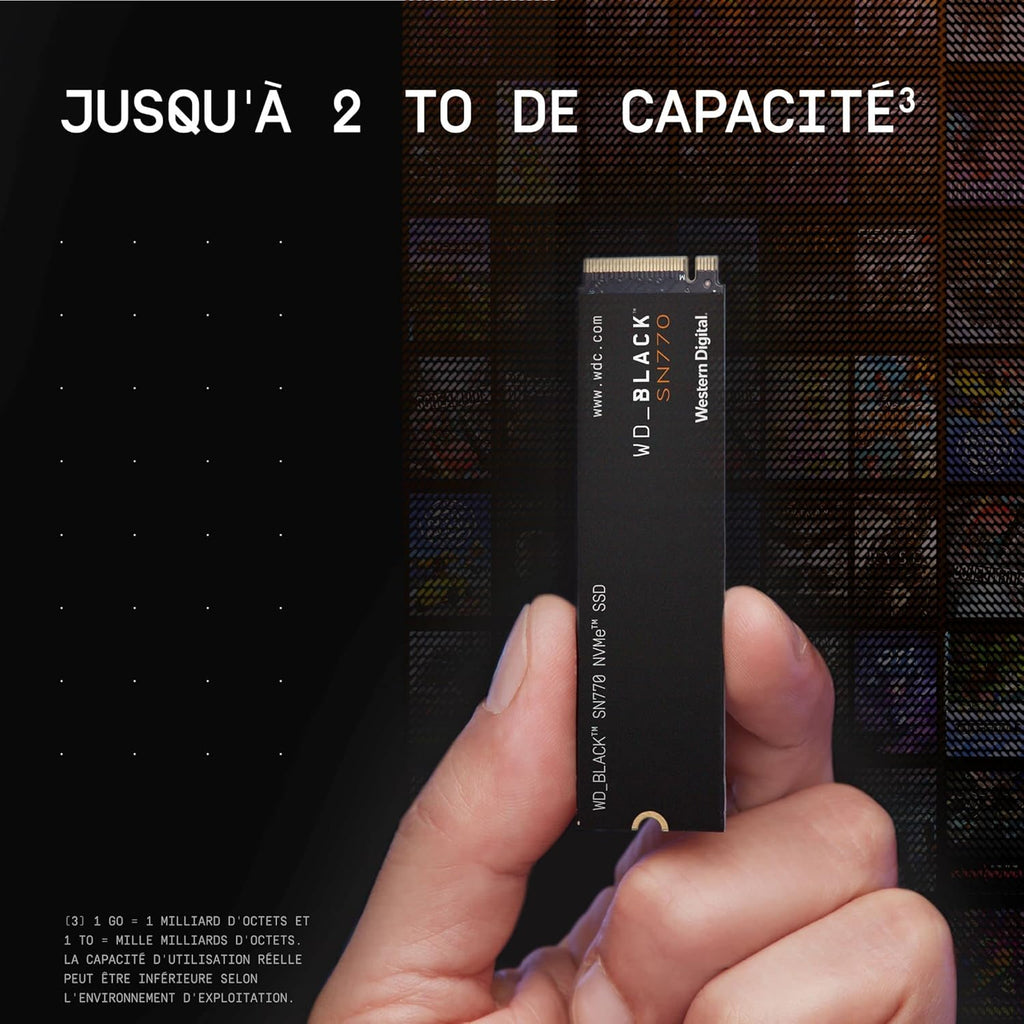 WD_BLACK 2TB SN770 NVMe Internal Gaming SSD Solid State Drive - Gen4 PCIe, M.2 2280, Up to 5,150 MB/s - WDS200T3X0E