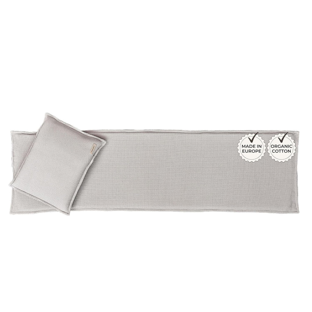 SAUNASOFA? Sauna Mat & Pillow Set ?C 2 Seater Sauna seat Cushion with Pillow ?C Heat-Resistant Sauna kit for Infrared & Finnish saunas in Grey