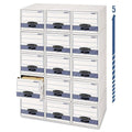 Bankers Box Stor/Drawer Steel Plus Storage Box Letter White/Blue 6/Carton