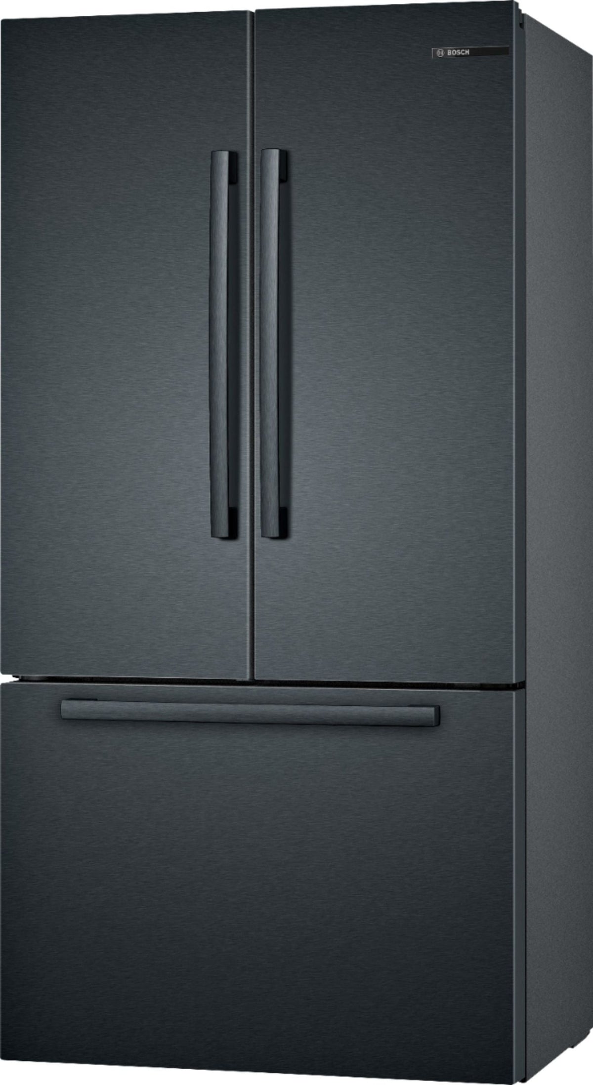 Bosch - 800 Series 21 Cu. Ft. French Door Counter-Depth Smart Refrigerator - Black stainless steel