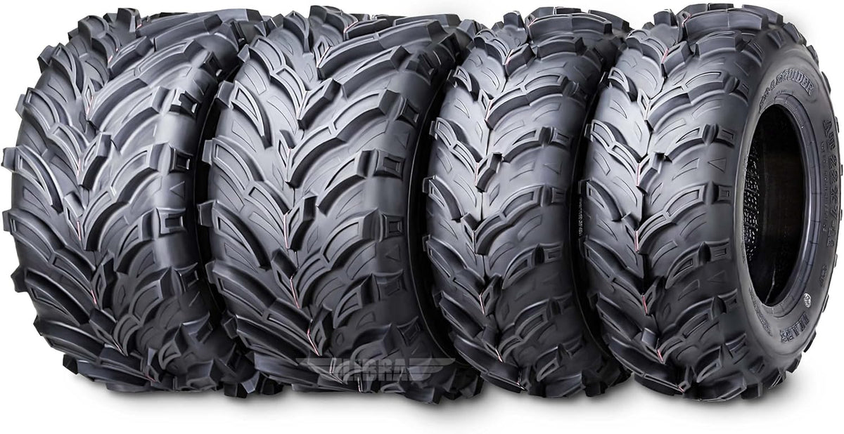 Set 4 Road Guider ATV/UTV Tires 22x7-11 Front & 22x10-9 Rear /6PR 20mm Deep Tread Honda Recon 250 Suzuki Ozark 250