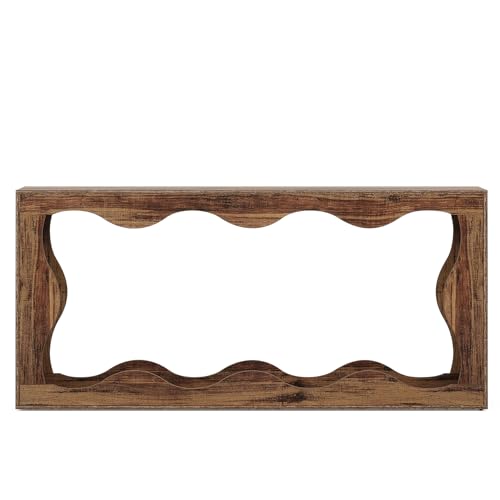 Tribesigns 63 Inches Farmhouse Console Table with Storage, Couch Table Behind Sofa, Long Entryway Sofa Station, Narrow Console Stand, Hallway Stand for Entryway Living Room, Brown