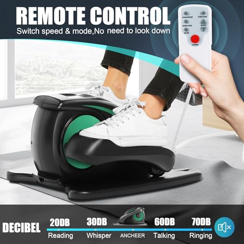 ANCHEER Under Desk Elliptical Machine - Quiet Pedal Exerciser for Seniors, Office & Home, Low-Impact Seated Leg Workout Equipment, Smart LCD Display, Remote Control